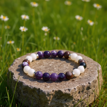 Amethyst & White Jade 'Grace' Bracelet