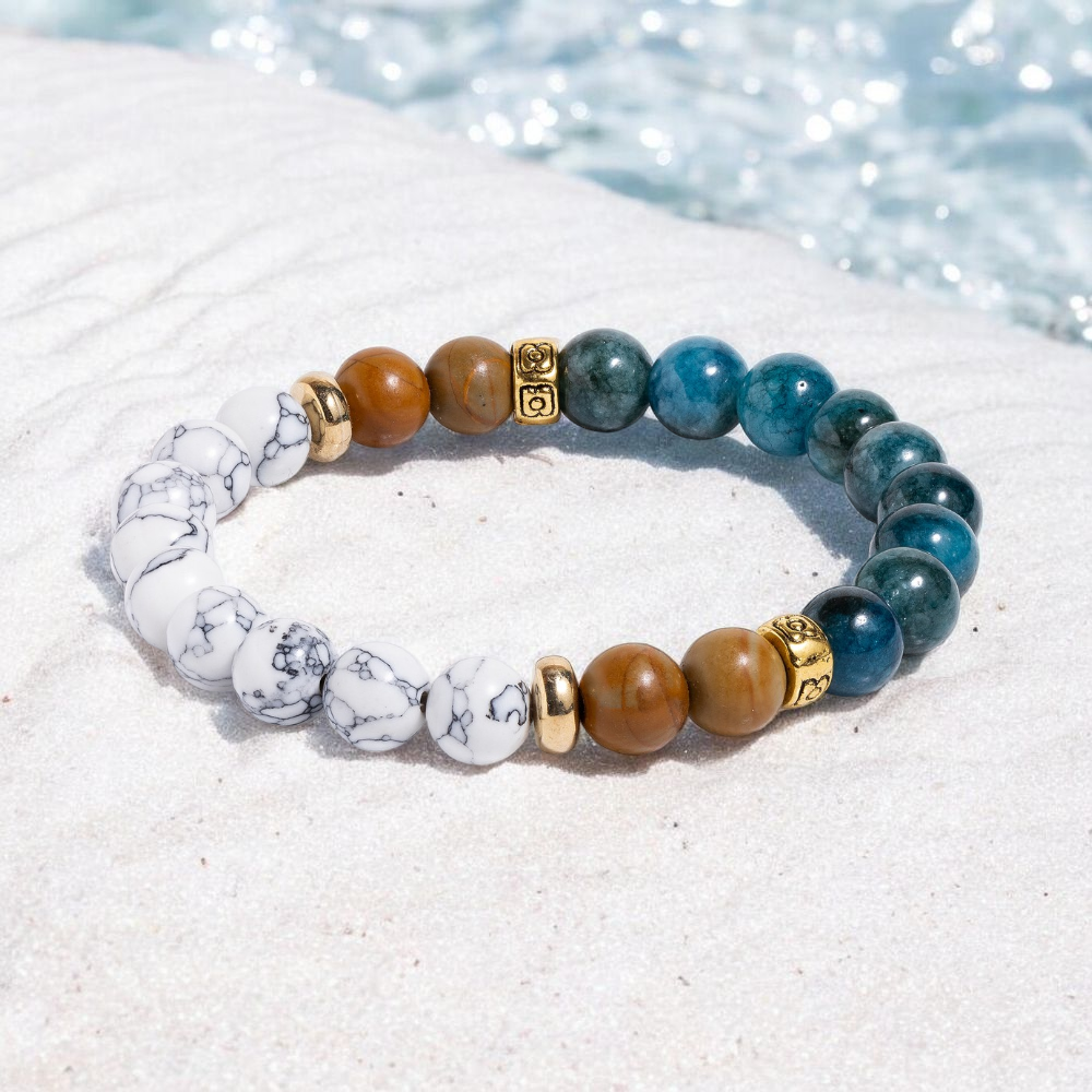 Howlite & Apatite 'Tranquil Sea' Bracelet