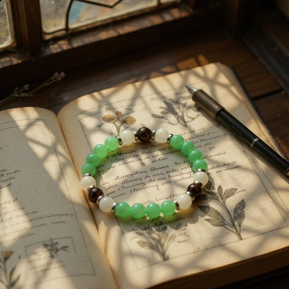 White Jade & Green Aventurine 'Renewal' Bracelet