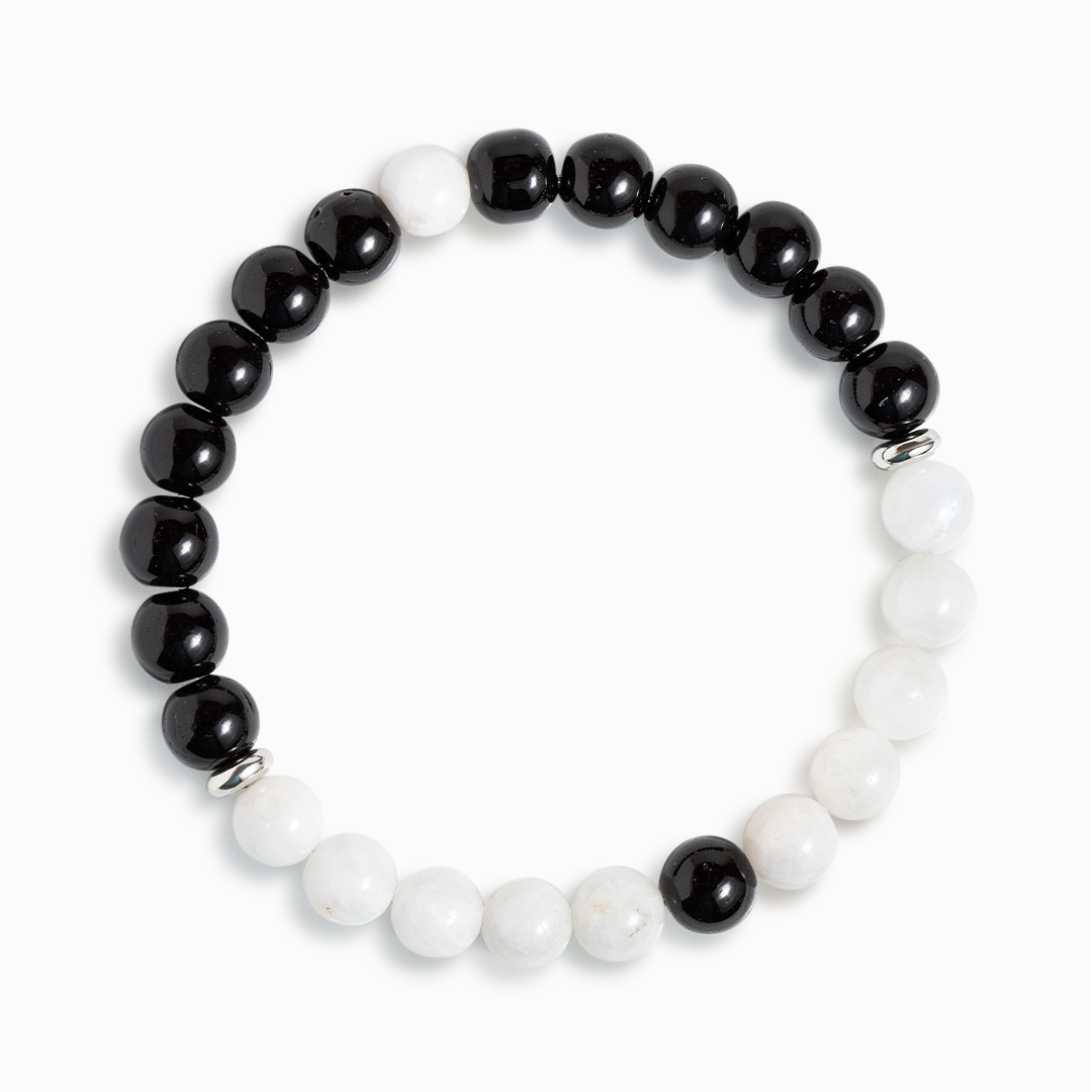 Obsidian & Moonstone 'Grateful Spirit' Bracelet