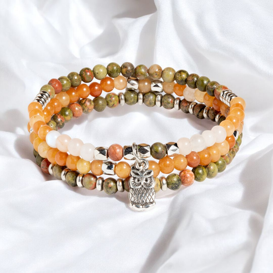 Unakite & Carnelian 'Radiant Energy' Stack