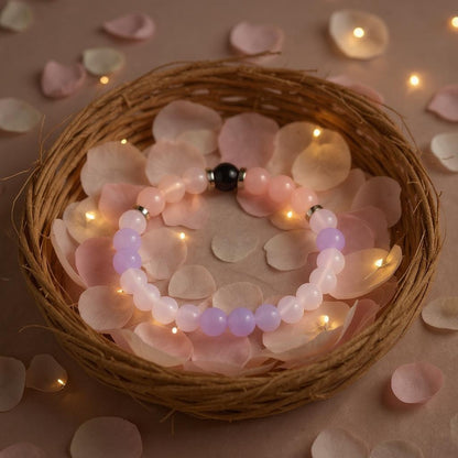 Rose Quartz & Violet Chalcedony 'Comfort' Bracelet