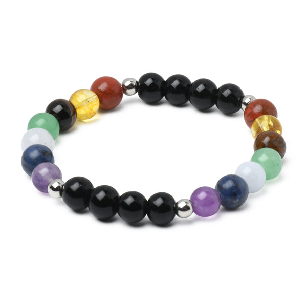 Obsidian 'Balanced Chakra' Bracelet