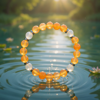 Opalite & Orange Chalcedony 'Inspiration' Bracelet