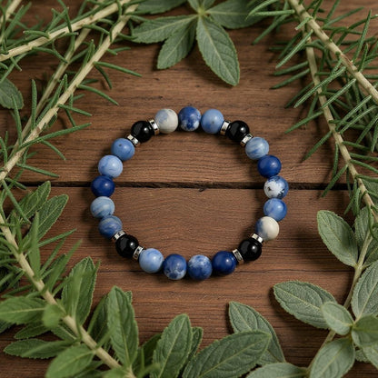 Sodalite & Obsidian 'Steadfast Mind' Bracelet