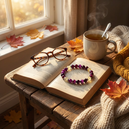 Purple Tiger's Eye & Citrine 'Focused Power' Bracelet