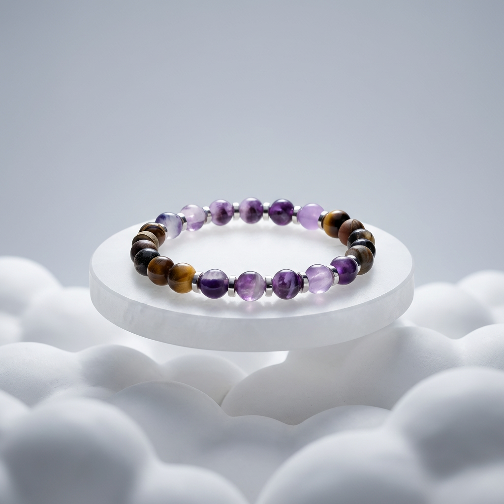 Tiger's Eye & Amethyst 'Grounded Peace' Bracelet