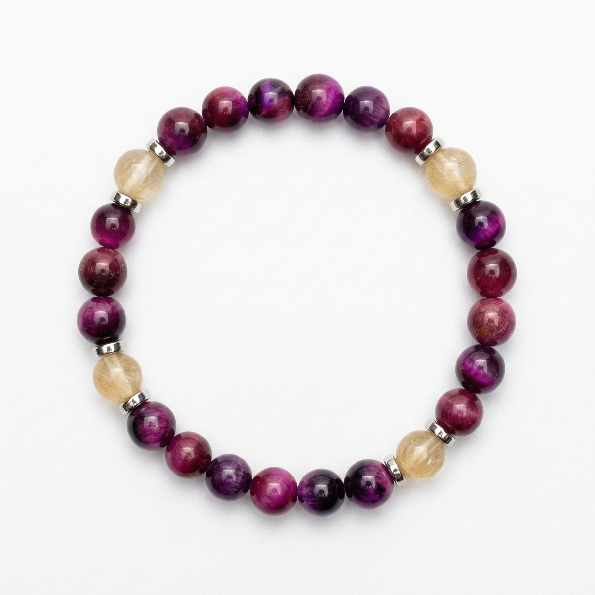 Purple Tiger's Eye & Citrine 'Focused Power' Bracelet