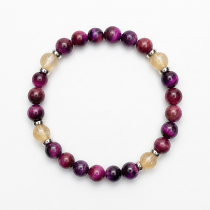 Purple Tiger's Eye & Citrine 'Focused Power' Bracelet