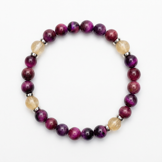 Purple Tiger's Eye & Citrine 'Focused Power' Bracelet