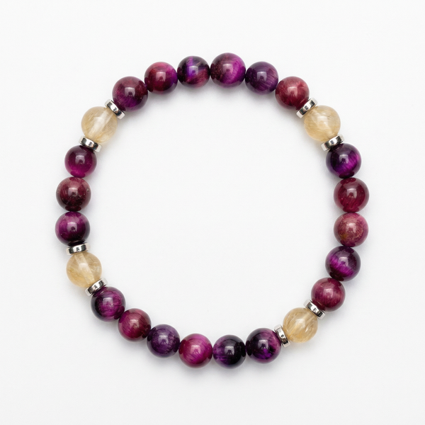 Purple Tiger's Eye & Citrine 'Focused Power' Bracelet