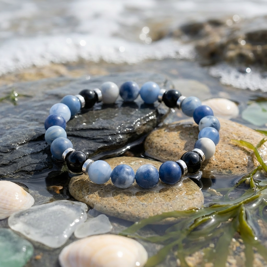 Sodalite & Obsidian 'Steadfast Mind' Bracelet