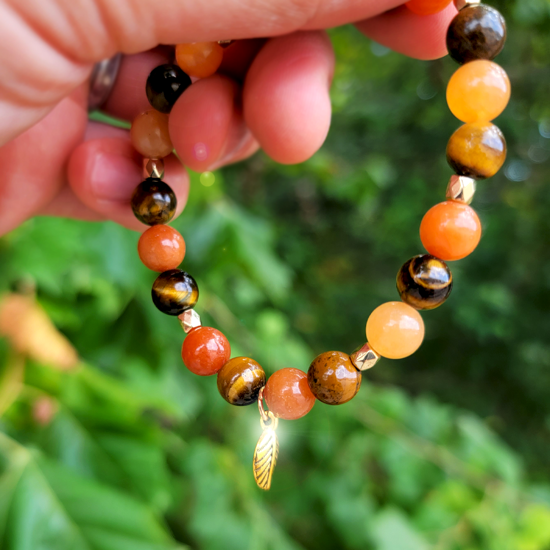 Carnelian & Tiger's Eye 'New Leaf' Bracelet