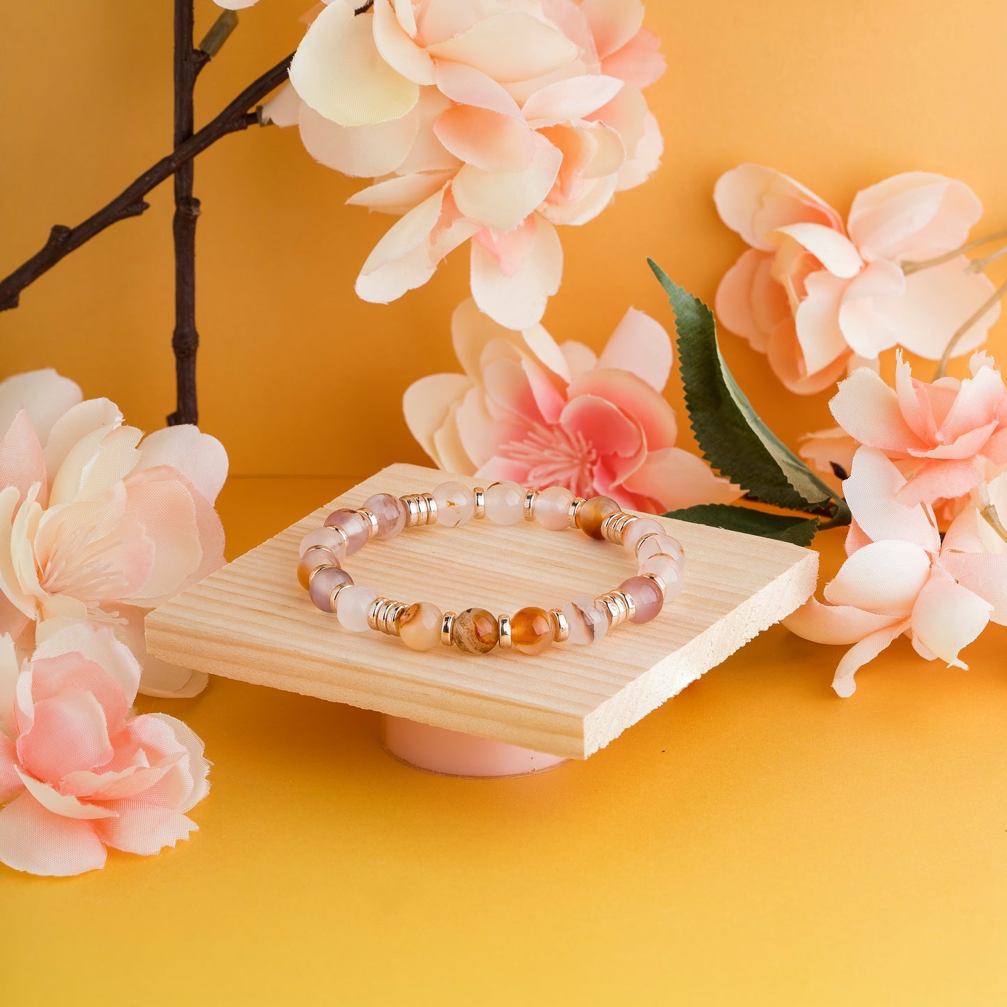 Cherry Blossom Agate 'Elegance' Bracelet