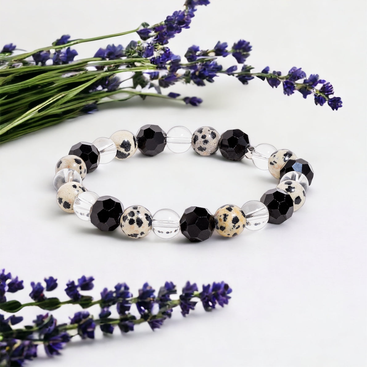 Dalmatian Jasper & Obsidian 'Inner Guidance' Bracelet