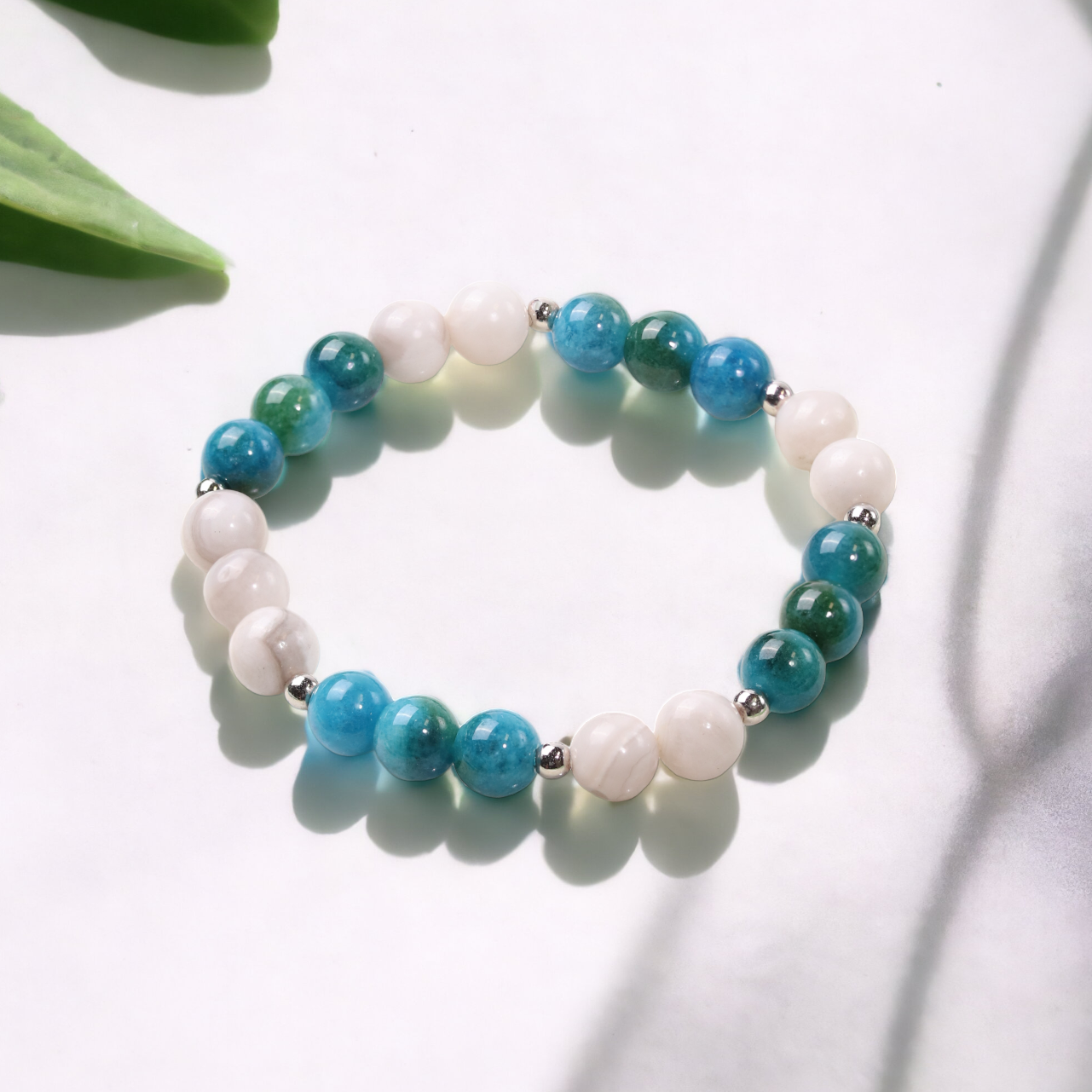 Apatite & White Agate 'Evolve' Bracelet