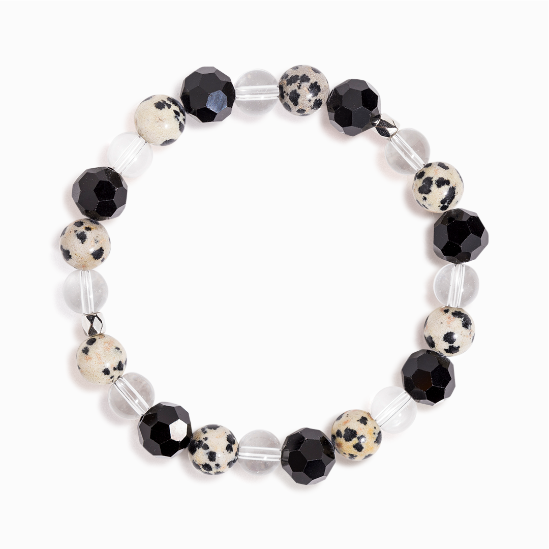 Dalmatian Jasper & Obsidian 'Inner Guidance' Bracelet