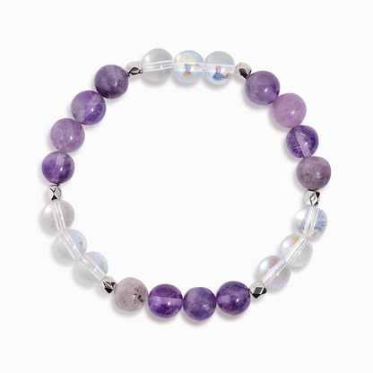Amethyst & Angel Aura Quartz 'Enlightenment' Bracelet