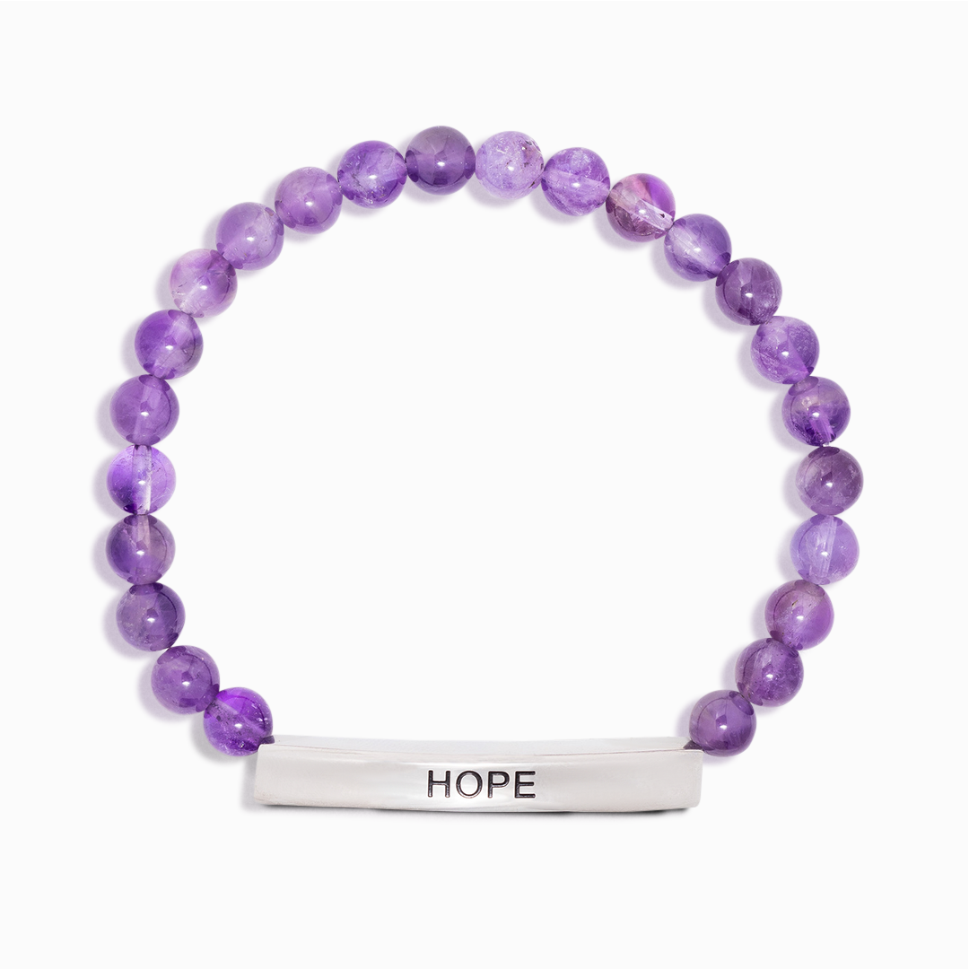 Amethyst 'Hope' Mantra Bracelet