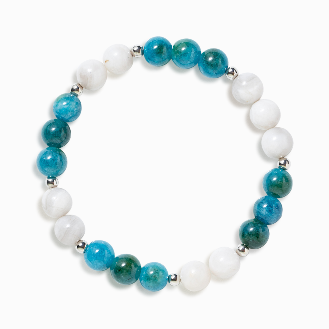 Apatite & White Agate 'Evolve' Bracelet