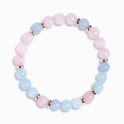 Aquamarine & Rose Quartz 'Gentle Love' Bracelet