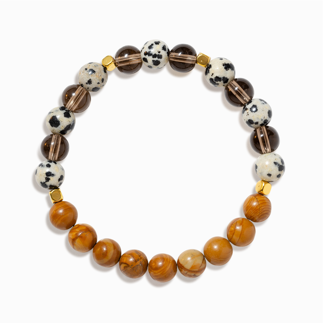 Wood Jasper & Dalmatian Jasper 'Energy Cleanse' Bracelet