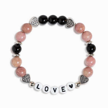 Rhodonite & Obsidian 'Cherished Bonds' Bracelet