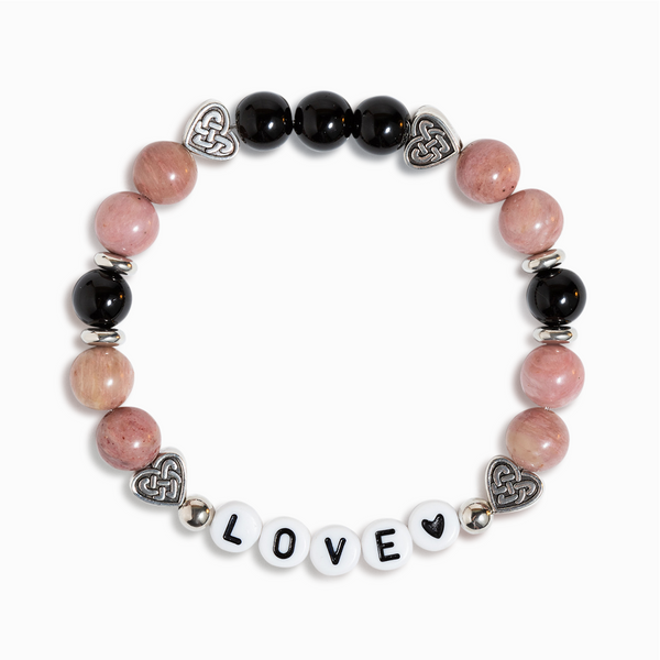 Rhodonite & Obsidian 'Cherished Bonds' Bracelet