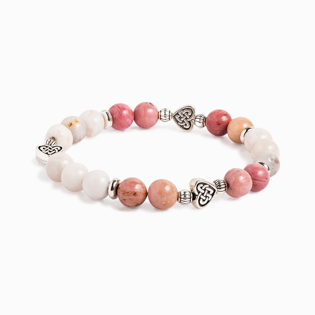 Rhodonite & Moonstone 'Sweetheart' Bracelet