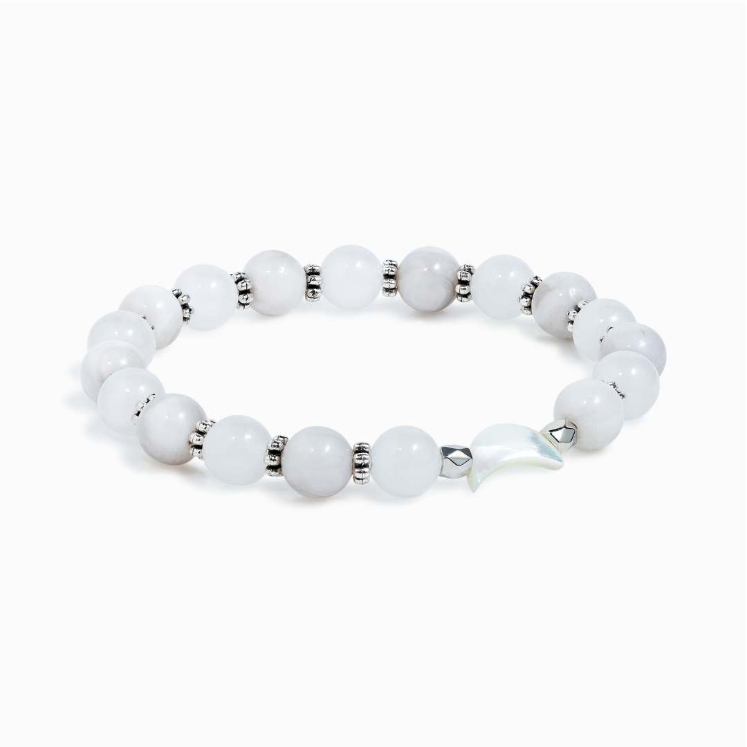 Mother of Pearl & White Jade 'Moonbeam' Bracelet