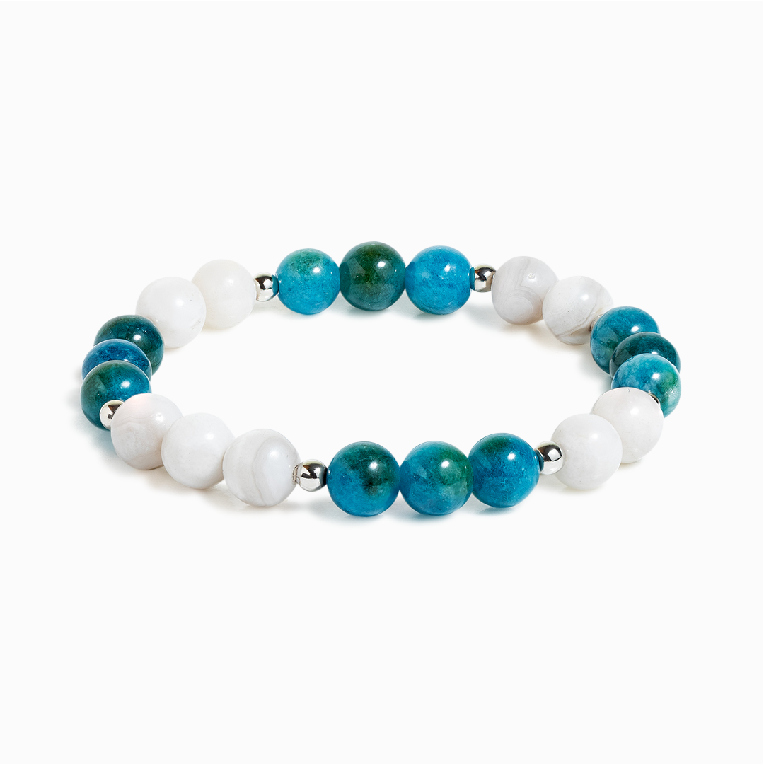 Apatite & White Agate 'Evolve' Bracelet