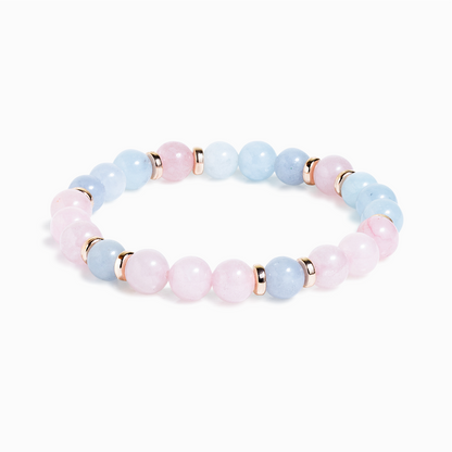Aquamarine & Rose Quartz 'Gentle Love' Bracelet