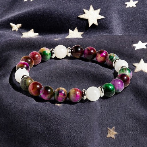 Galaxy Tiger's Eye & Moonstone 'Peaceful Dreams' Bracelet