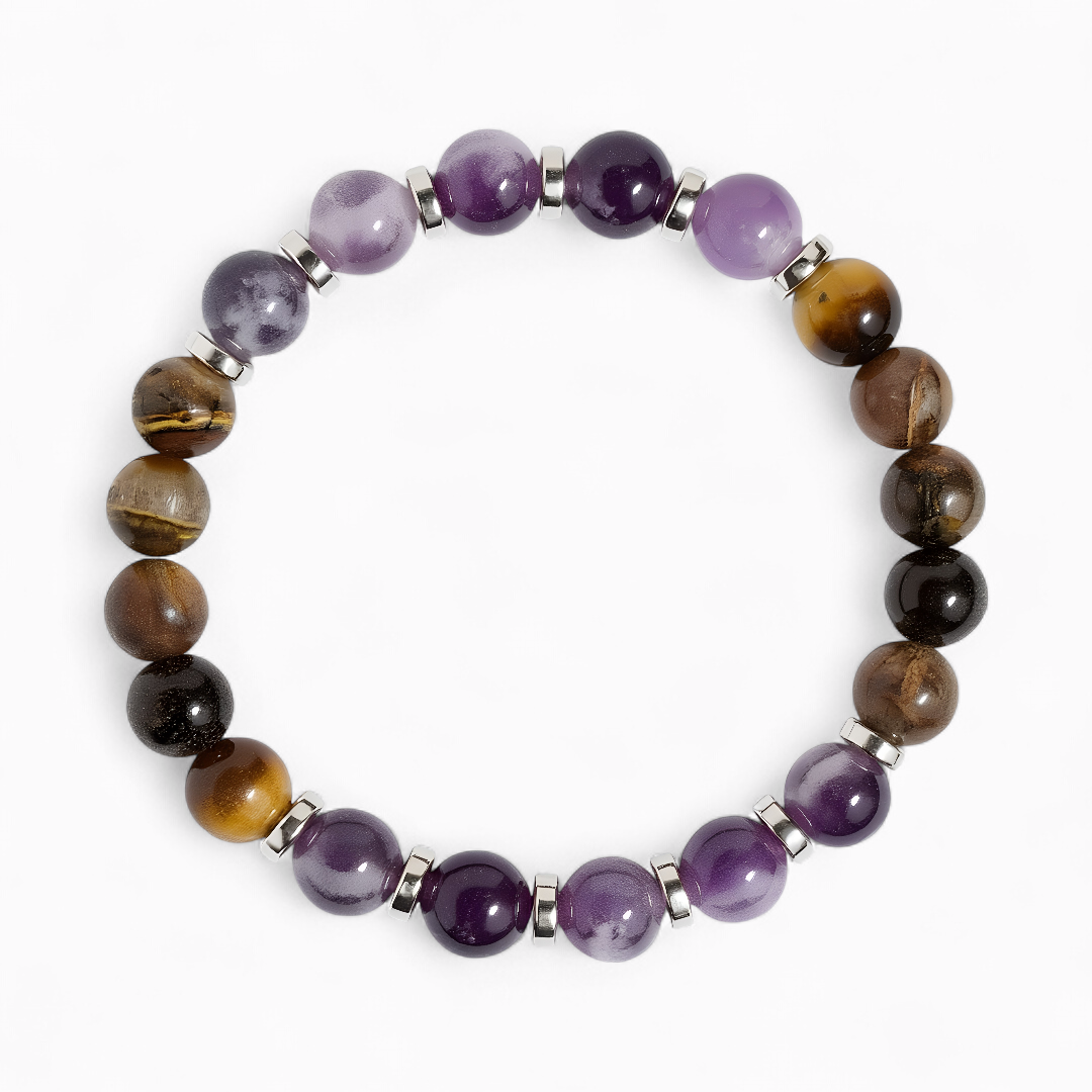 Tiger's Eye & Amethyst 'Grounded Peace' Bracelet
