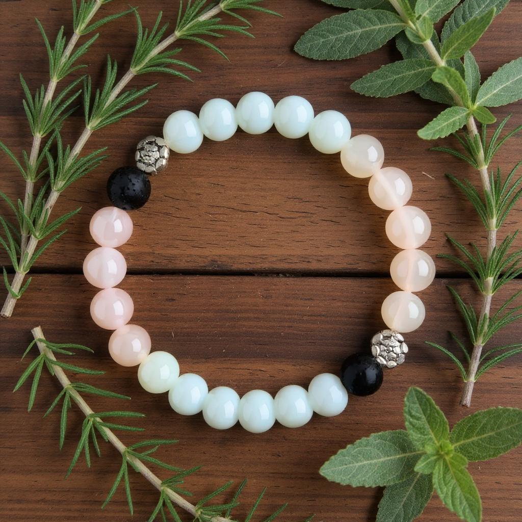 Lava Stone & Rose Quartz 'Renewed Serenity' Bracelet