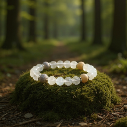 Clear Quartz & Druzy Agate 'Illuminated Calm' Bracelet