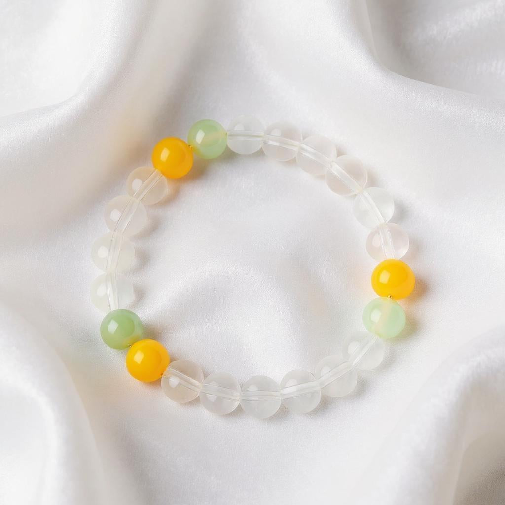 Yellow Agate & Fluorite 'Balanced Clarity' Bracelet