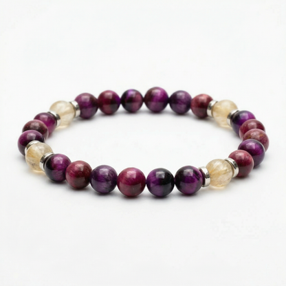 Purple Tiger's Eye & Citrine 'Focused Power' Bracelet