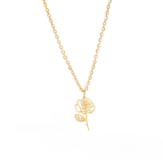 June Rose Flower Necklace