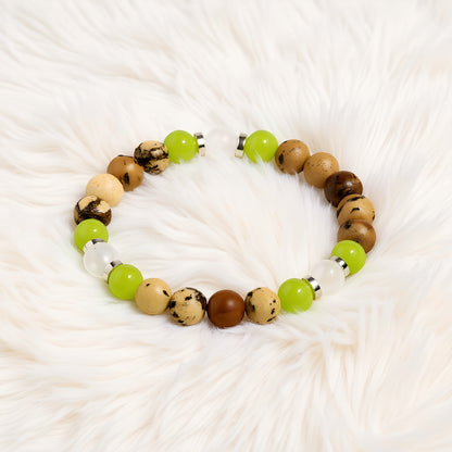 White Jade & Picture Jasper 'Centered Path' Bracelet