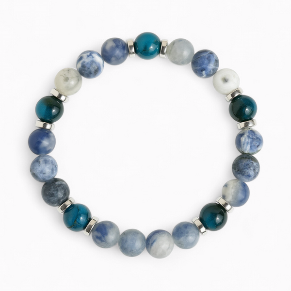 Sodalite & Royal Blue Tiger's Eye 'Deep Focus' Bracelet