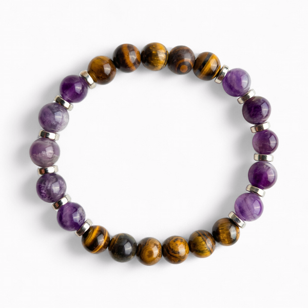 Tiger's Eye & Amethyst 'Grounded Peace' Bracelet