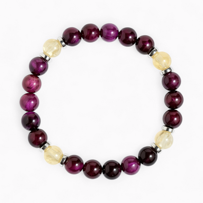 Purple Tiger's Eye & Citrine 'Focused Power' Bracelet