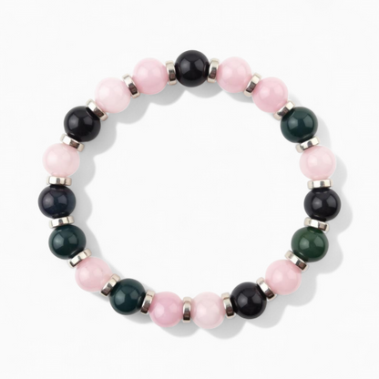 Rose Quartz & Moss Agate 'Peaceful Unity' Bracelet