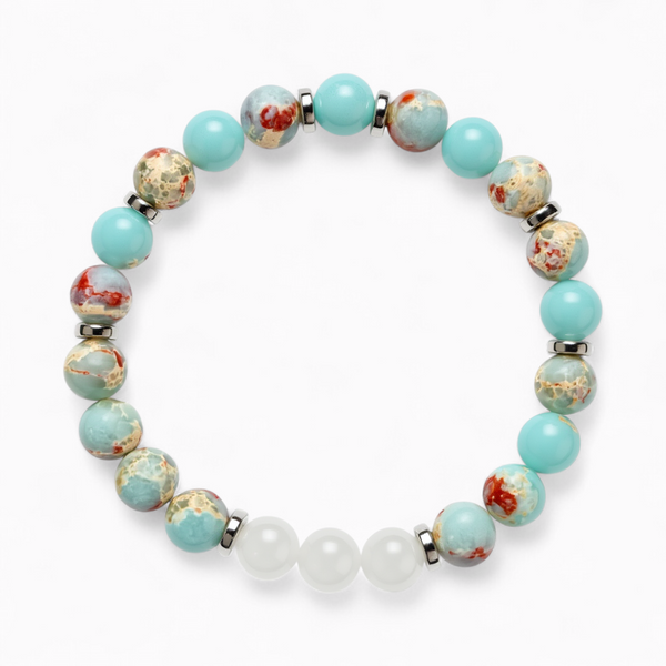 Aqua Terra Jasper & White Jade 'Composure' Bracelet