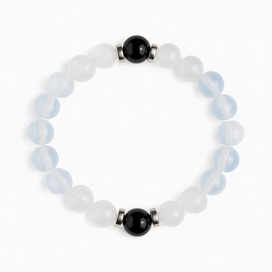 White Jade & Opalite 'Gentle Clarity' Bracelet