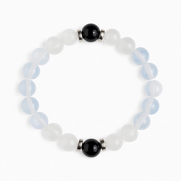White Jade & Opalite 'Gentle Clarity' Bracelet