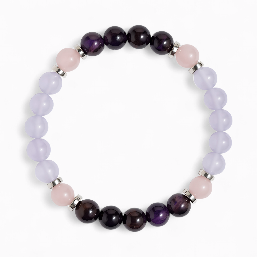 Rose Quartz & Purple Tiger's Eye 'Inspire' Bracelet