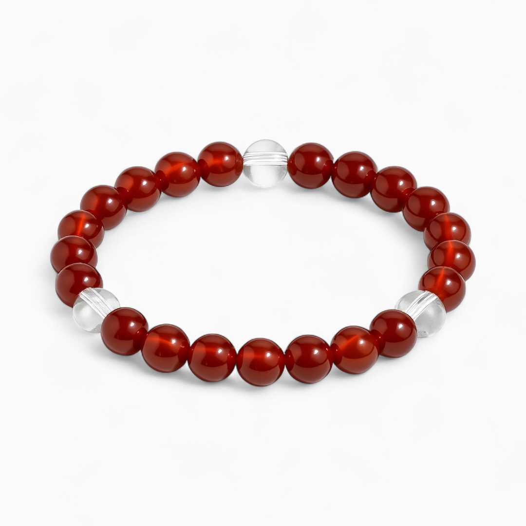 Clear Quartz & Red Agate 'Vitality' Bracelet