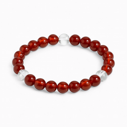 Clear Quartz & Red Agate 'Vitality' Bracelet